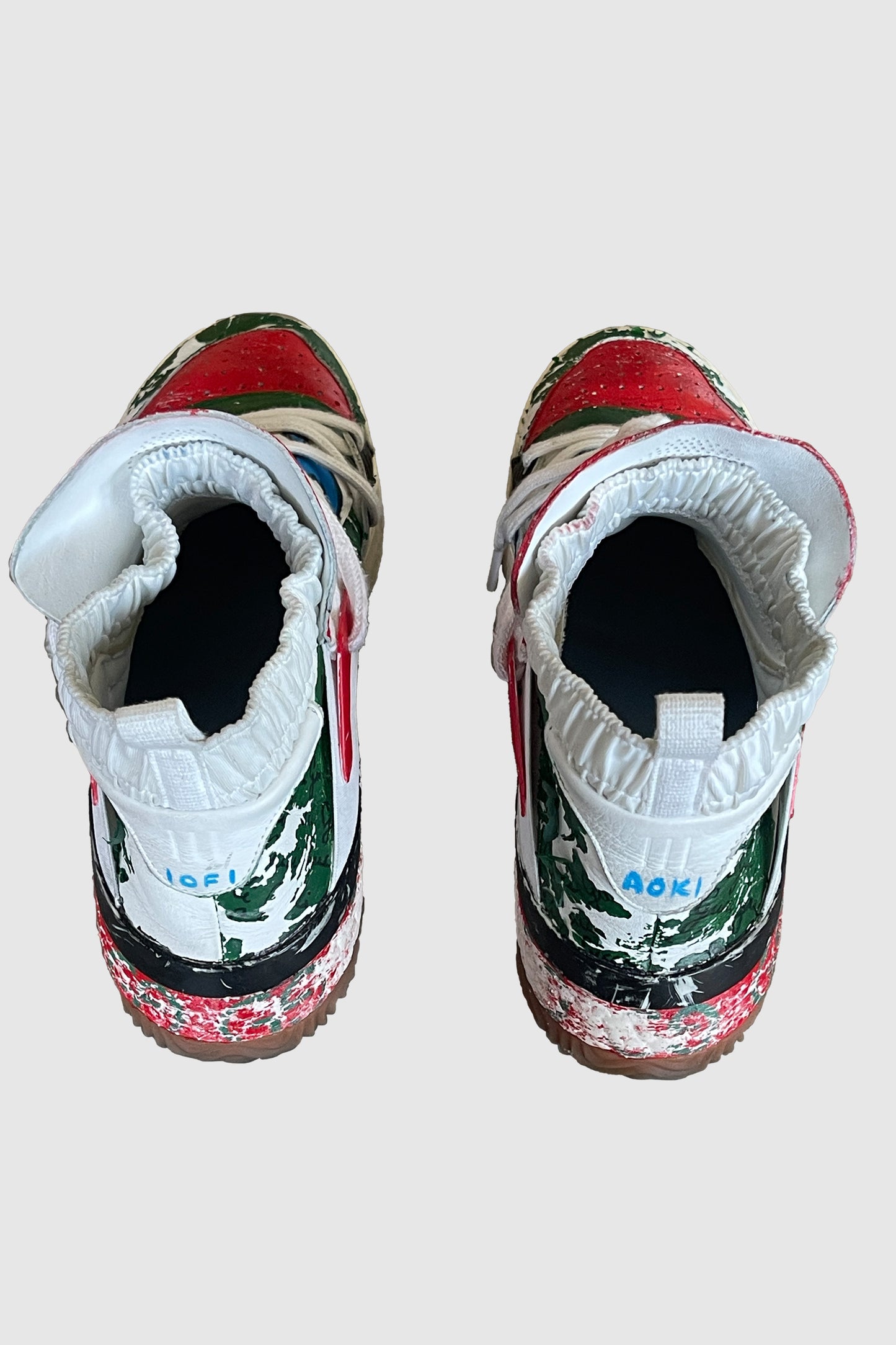 AOKI 1OF1 RED AND GREEN HIROQUEST SNEAKERS #1002