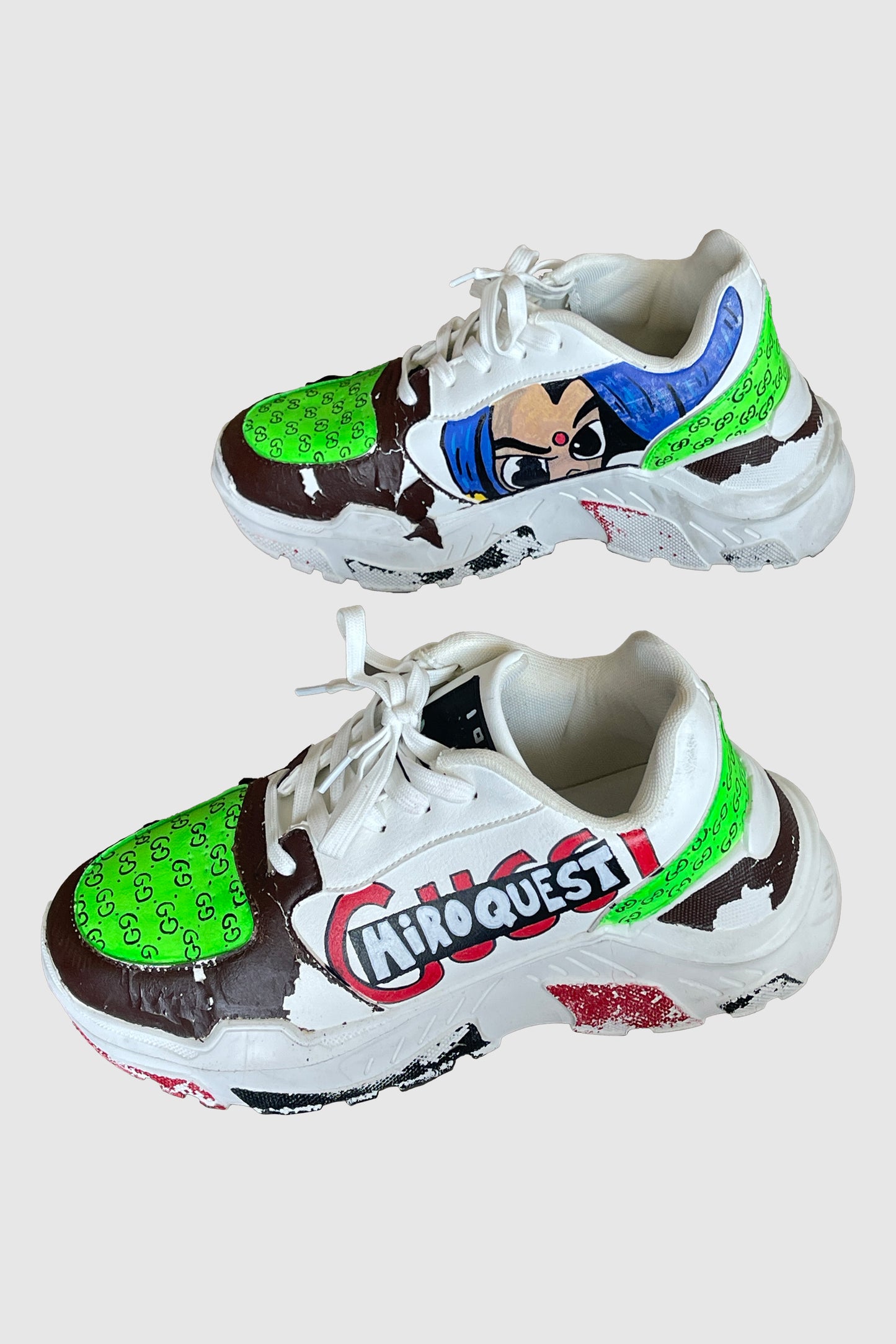 AOKI1OF1 NEON GREEN DESIGNER HIROQUEST SHOES #1003