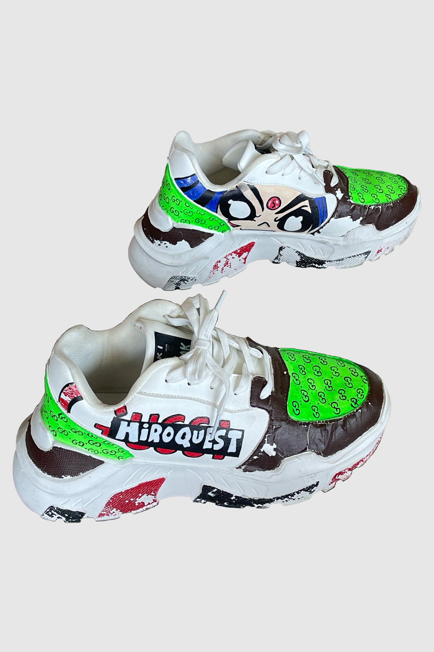 AOKI1OF1 NEON GREEN DESIGNER HIROQUEST SHOES #1003