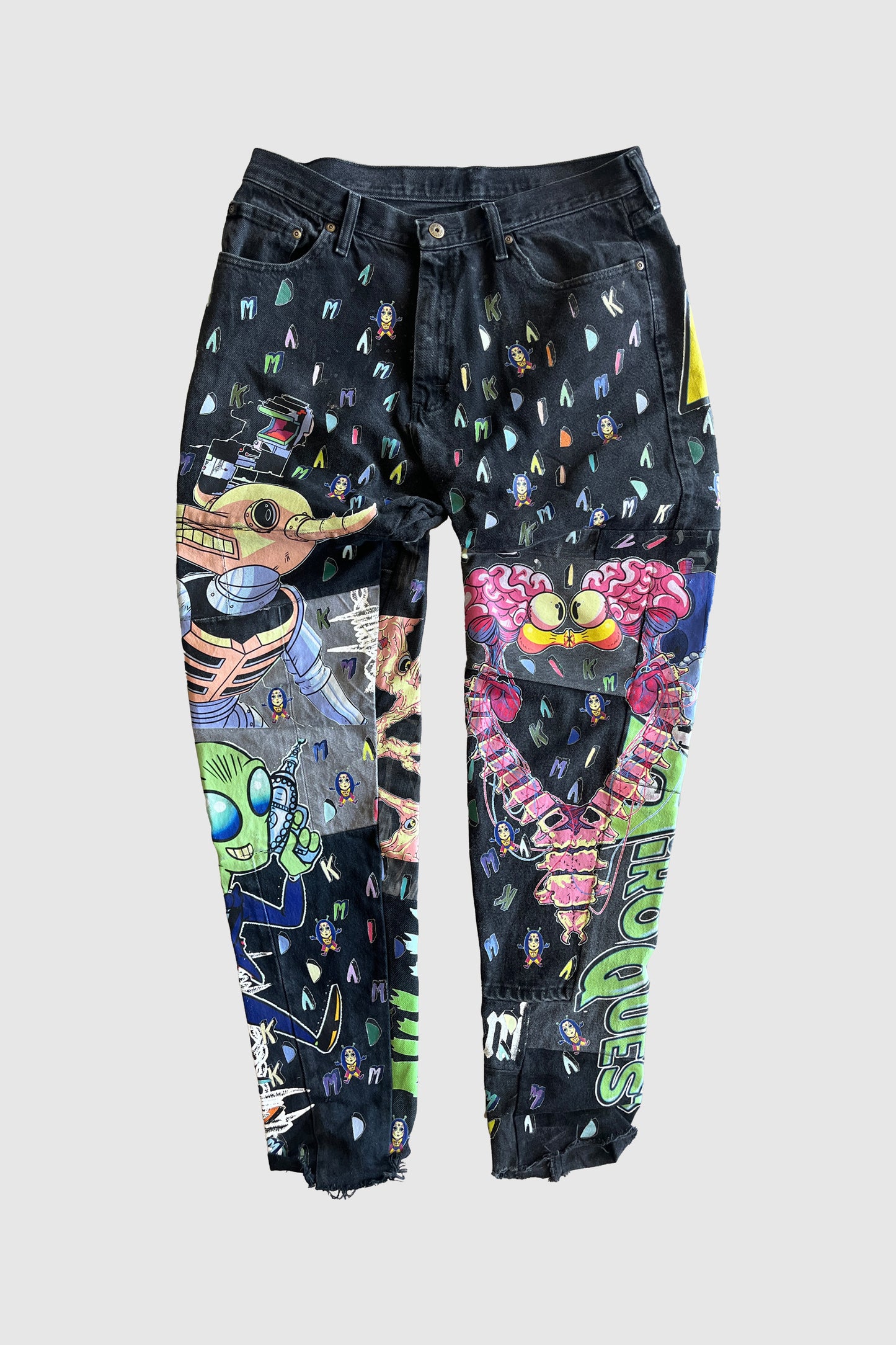 AOKI1OF1 HIROQUEST DIMMAK PATTERN LOVE BRAINS AND CO JEANS #1078