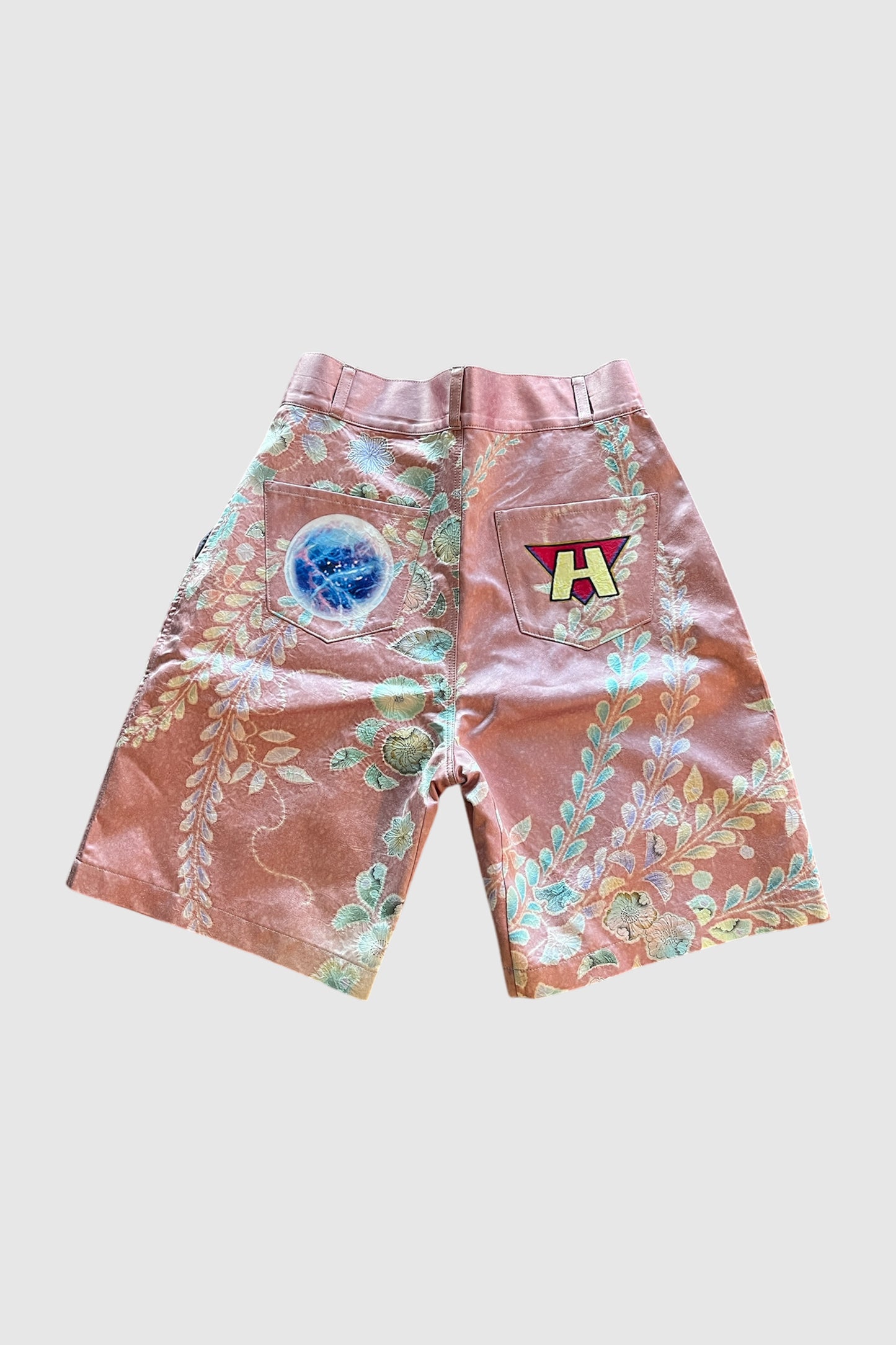 AOKI1OF1 HIRO AND HYRO PINK KIMONO SHORTS #1121