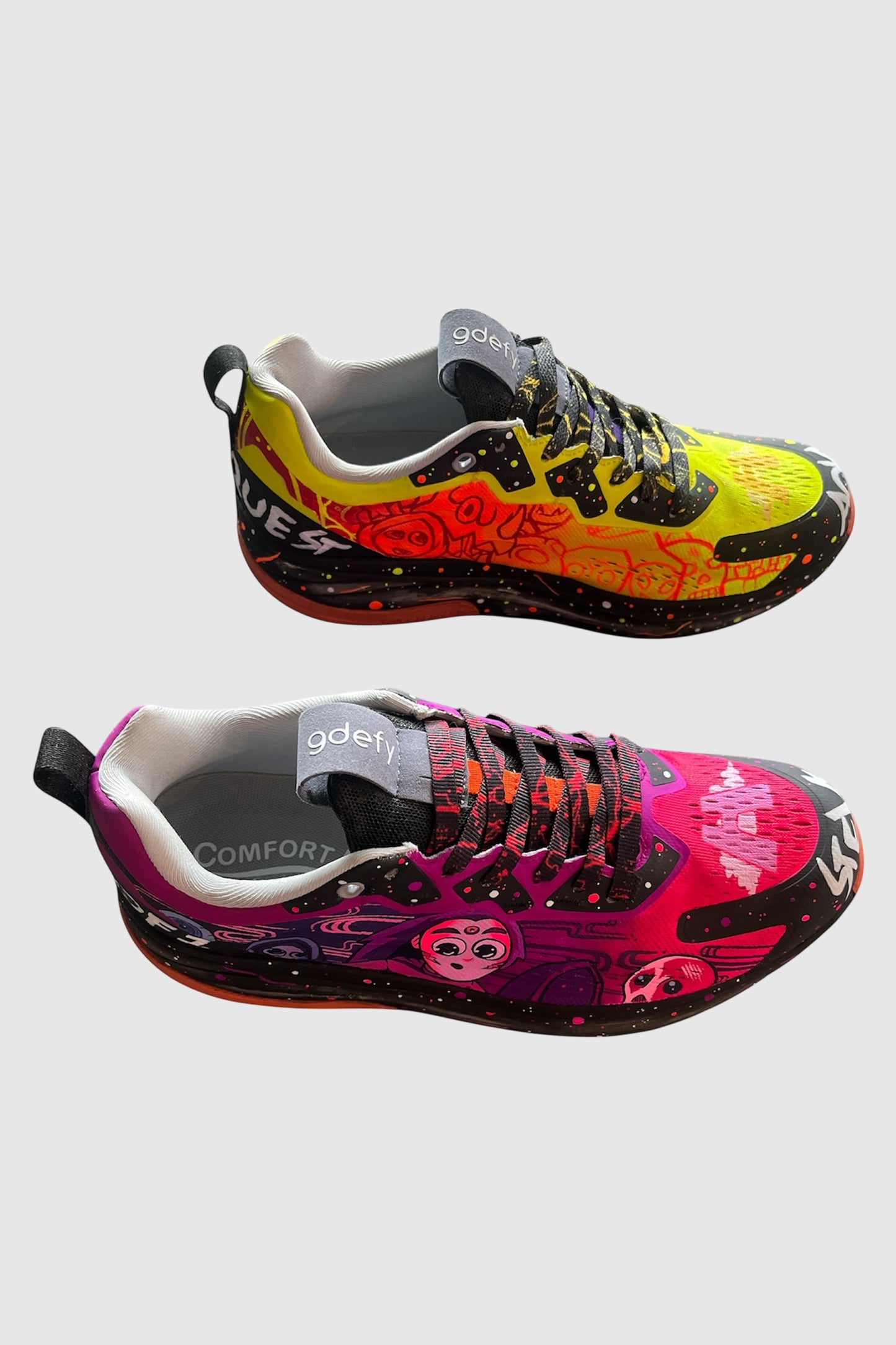 AOKI 1OF1 HIROQUEST YELLOW AND PINK RUNNING SHOES #1165