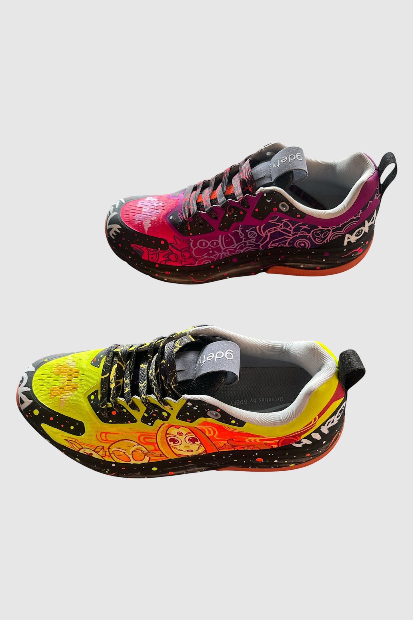 AOKI 1OF1 HIROQUEST YELLOW AND PINK RUNNING SHOES #1165