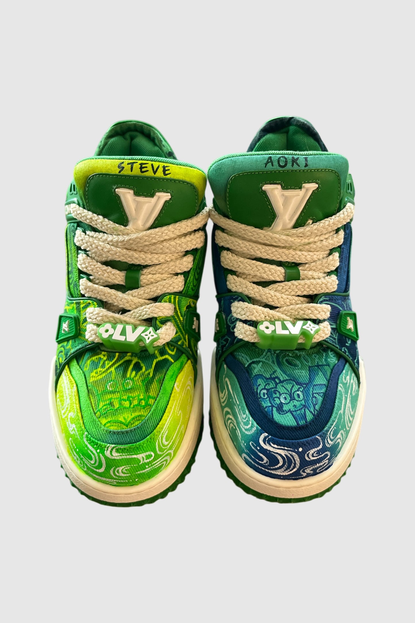 AOKI 1OF1 HIROQUEST EDC KOREA GREEN LV SNEAKERS #1167