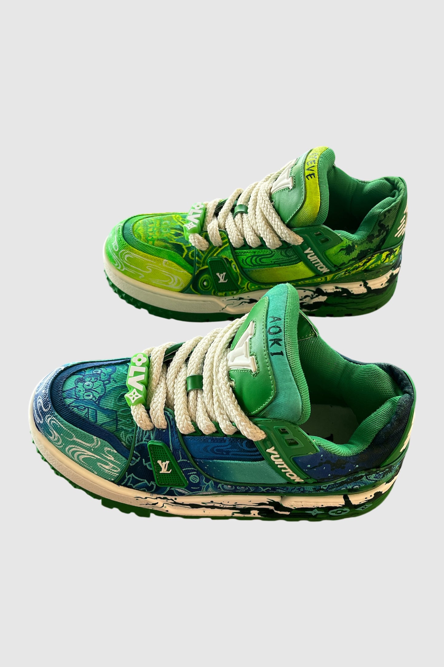 AOKI 1OF1 HIROQUEST EDC KOREA GREEN LV SNEAKERS #1167