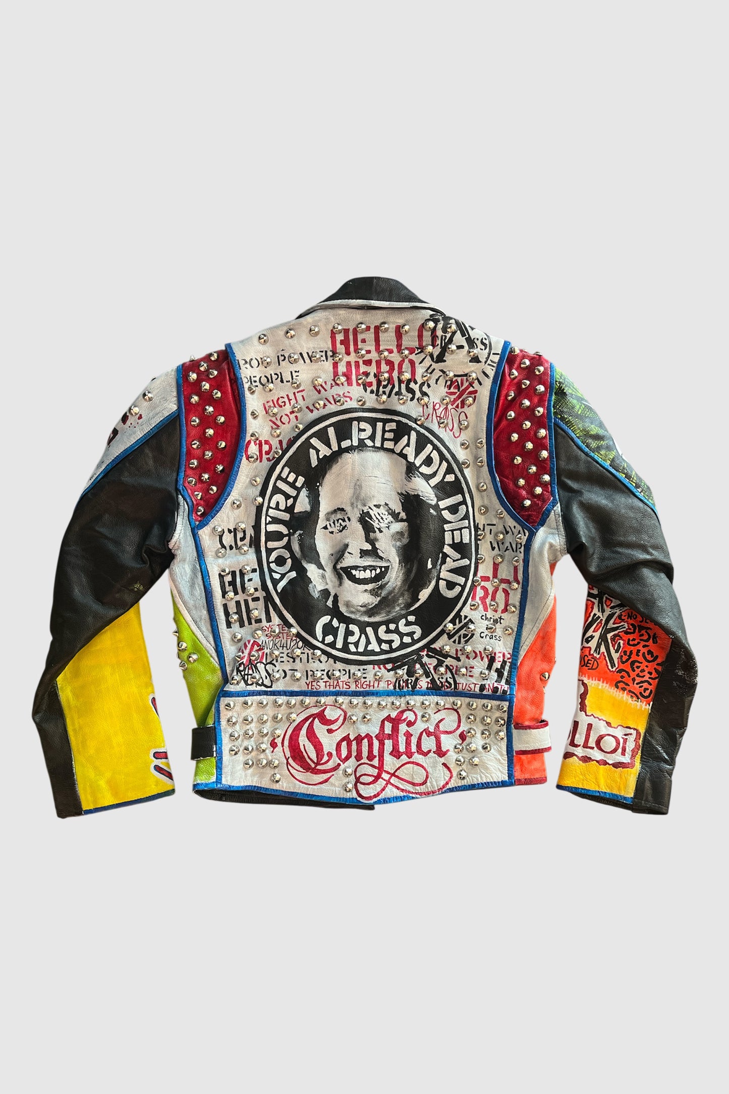 AOKI 1OF1 YOU'RE ALREADY DEAD LEATHER STUDDED JACKET #2016