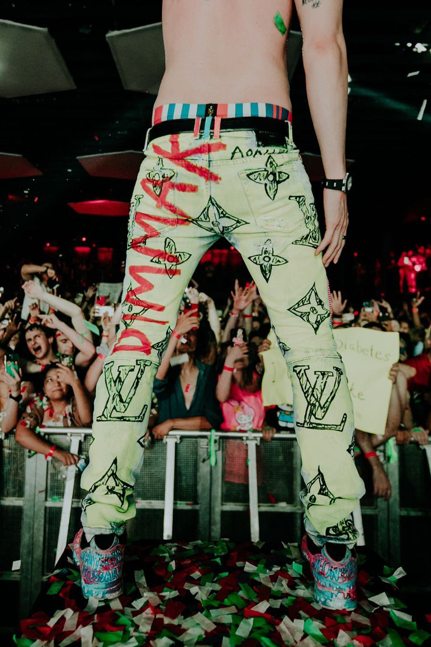 BOOTLEG INSIGNIA PAINTED BALMAIN JEANS #183