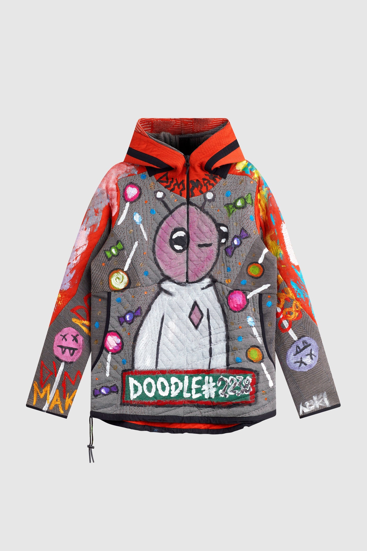 AOKI 1OF1 DOODLES 2238 PAINTED KNITWEAR PARKA #723