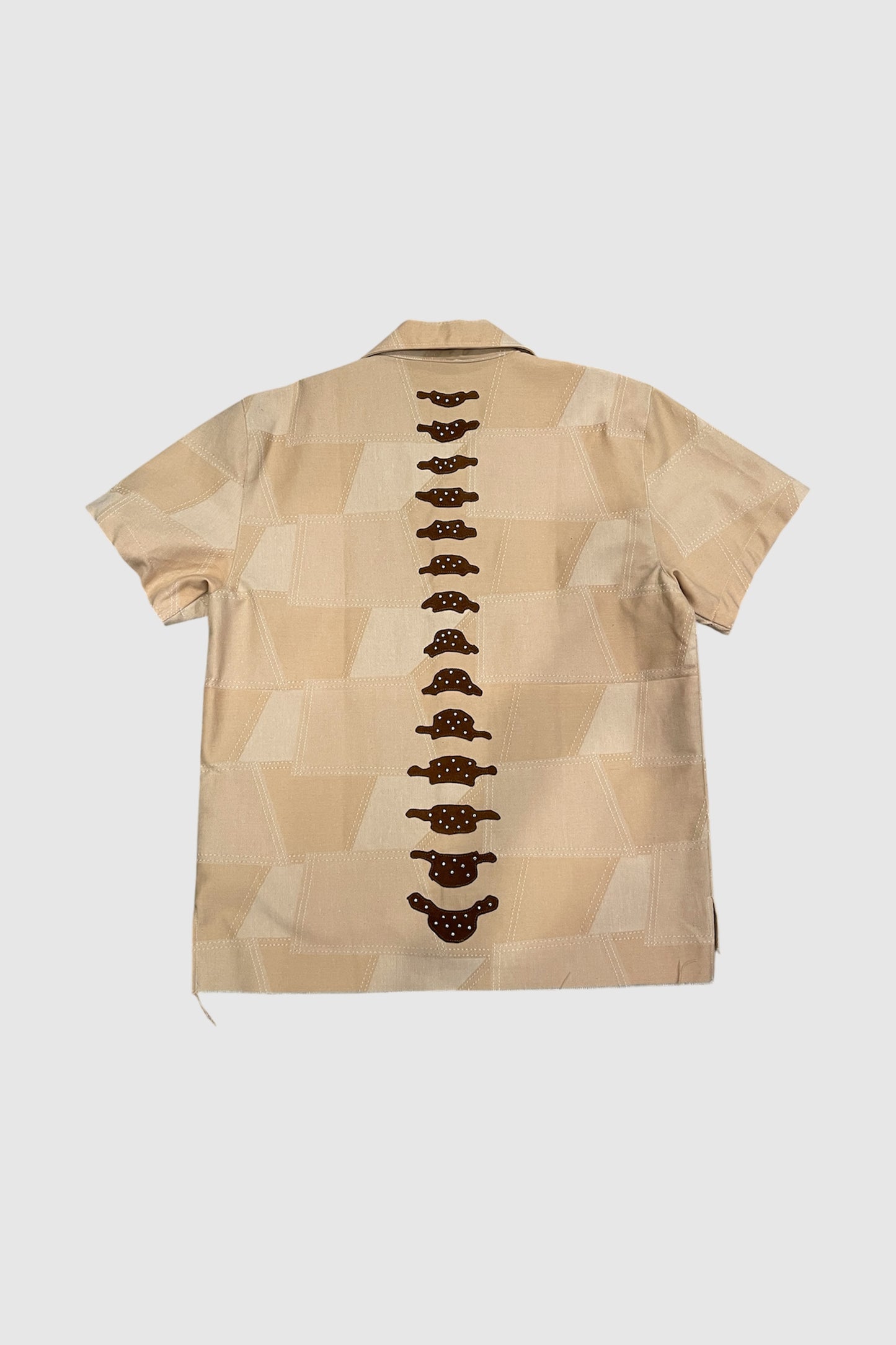 AOKI 1OF1 FRACTION OF AOKI TAN BUTTON UP SHIRT #796