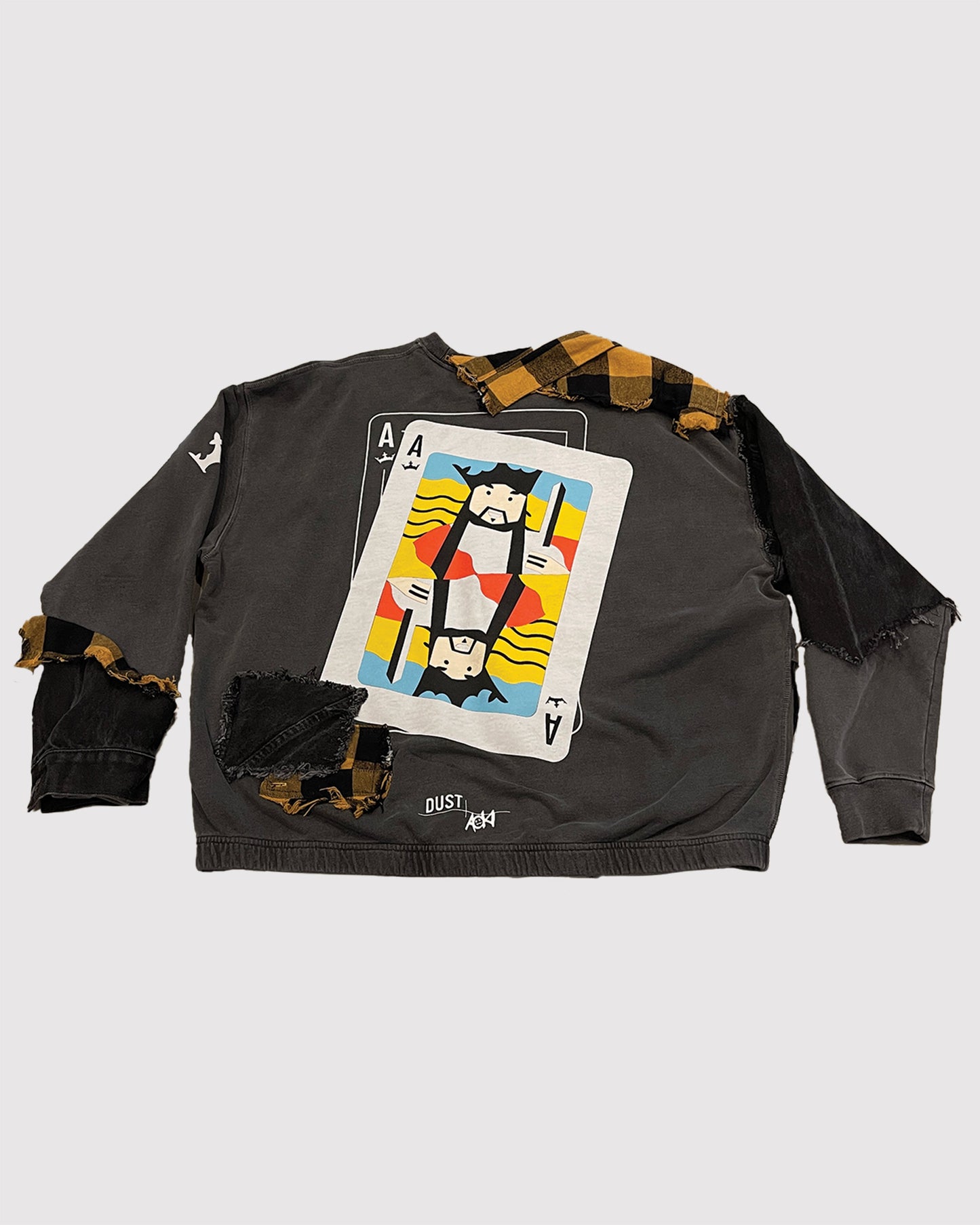 AOKI 1OF1 X DUST OF GODS YELLOW JEAN PATCH WORK SWEATER #810