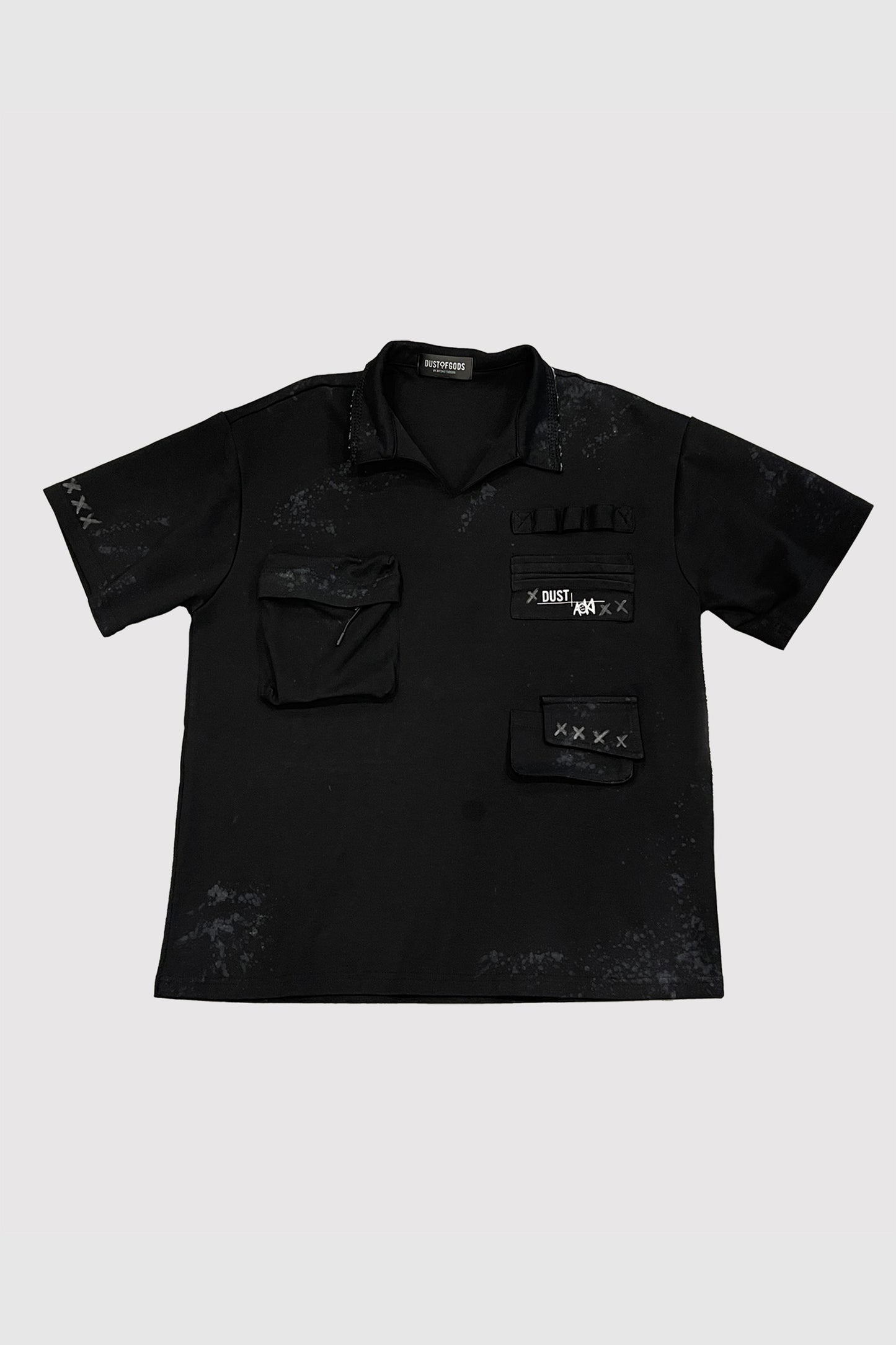 AOKI 1OF1 X DUST OF GODS BLACK MELTING STEVE COLLARED SHIRT #814