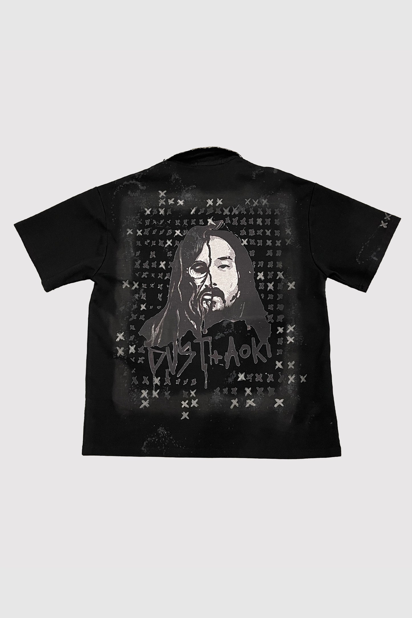 AOKI 1OF1 X DUST OF GODS BLACK MELTING STEVE COLLARED SHIRT #814