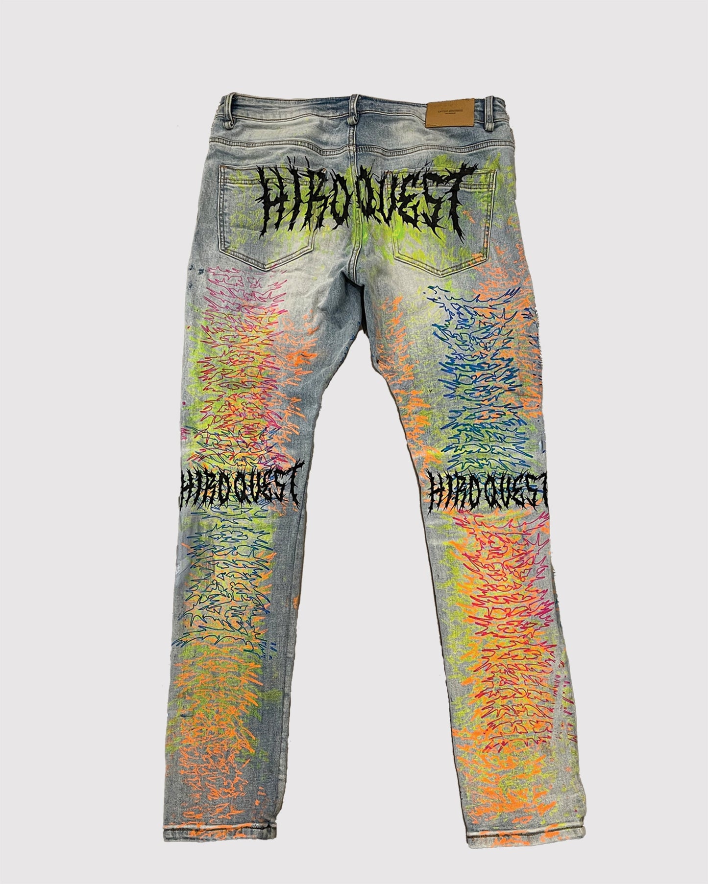 AOKI 1OF1 HIROQUEST METAL LOGO RAINBOW JEANS #819