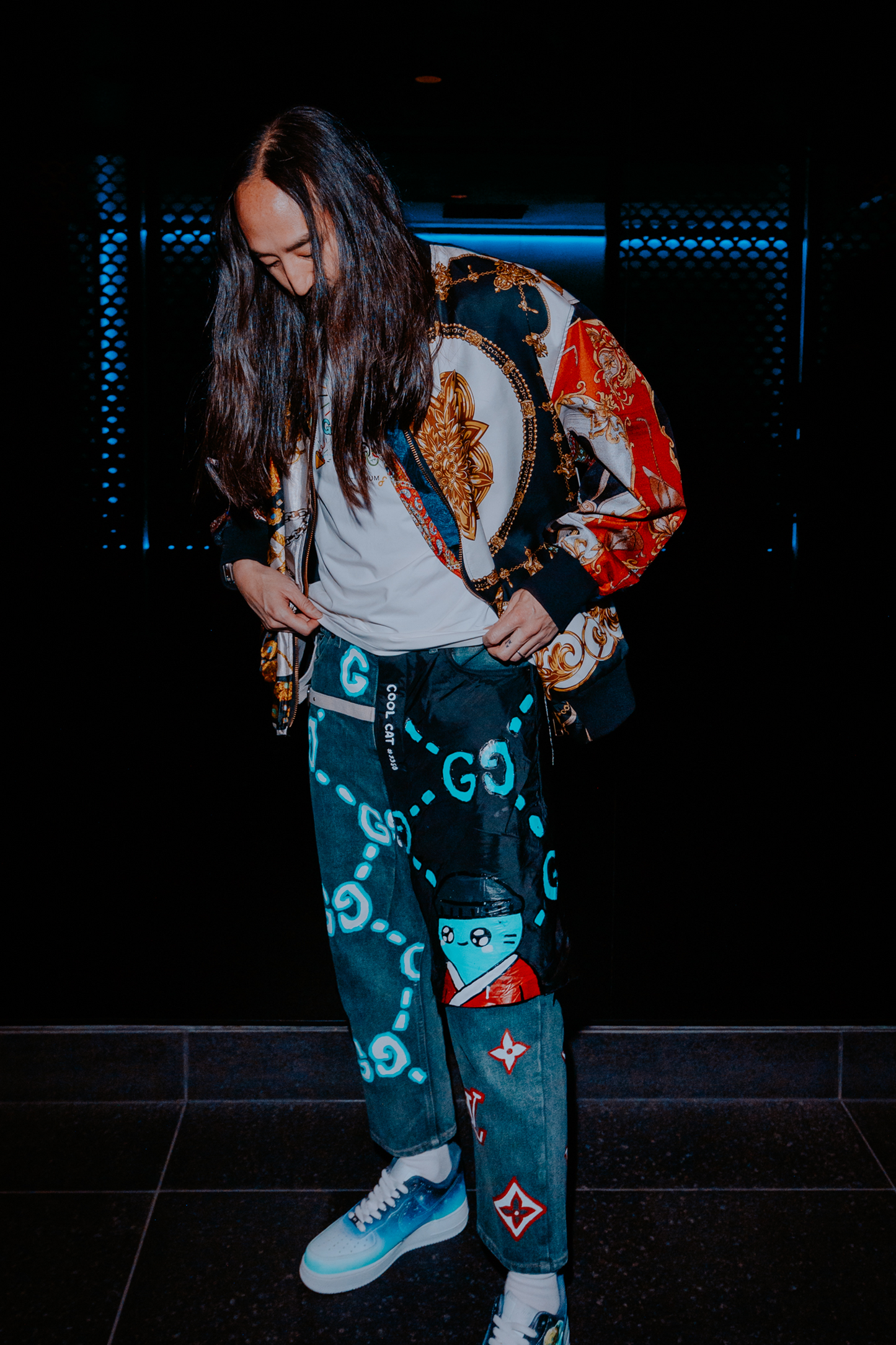 AOKI 1OF1 COOL CATS DESIGNER HALF SHORT JEANS #860
