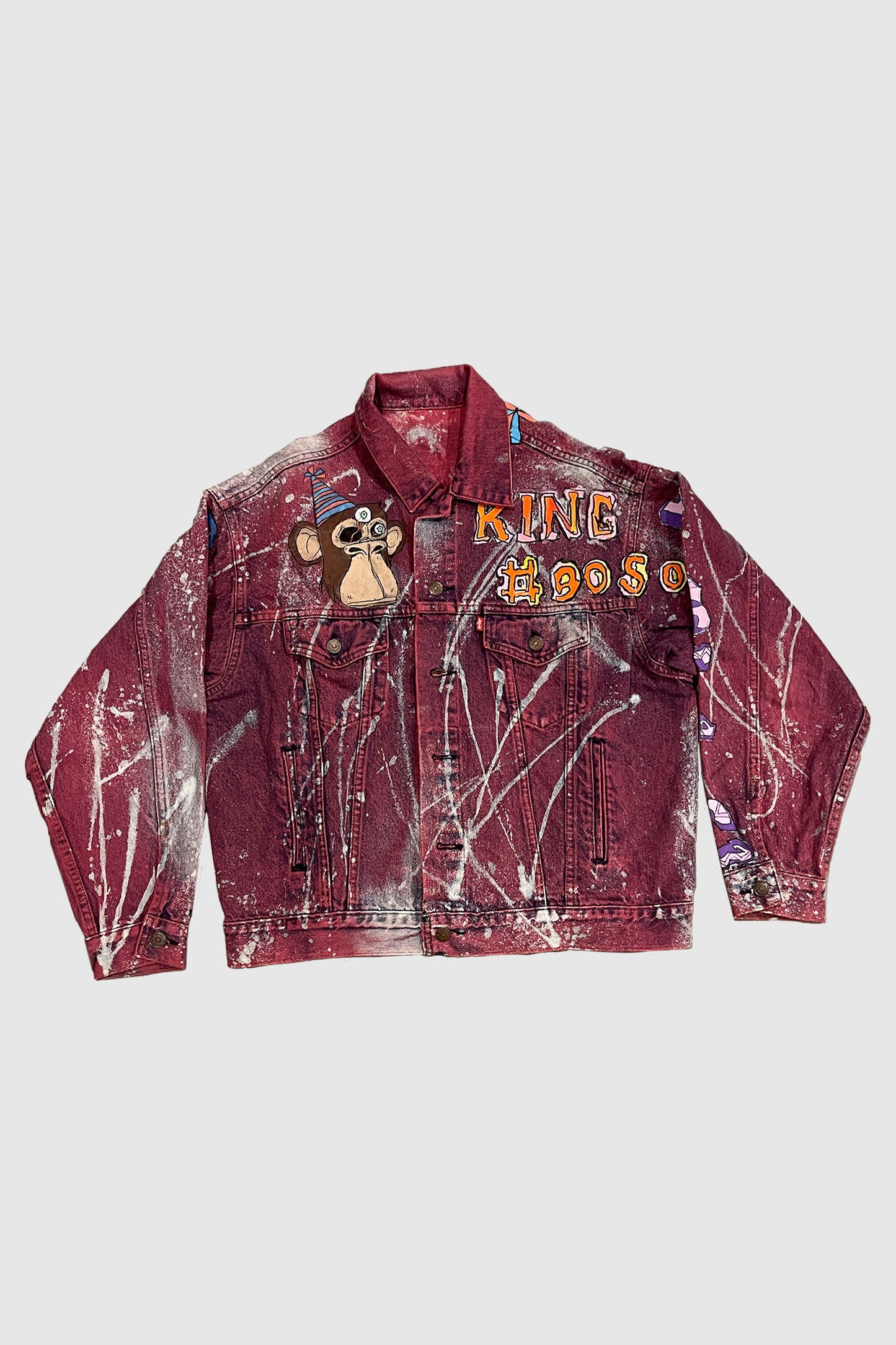AOKI 1OF1 BAYC #9050 KING RED TIE DYE JEAN JACKET #905