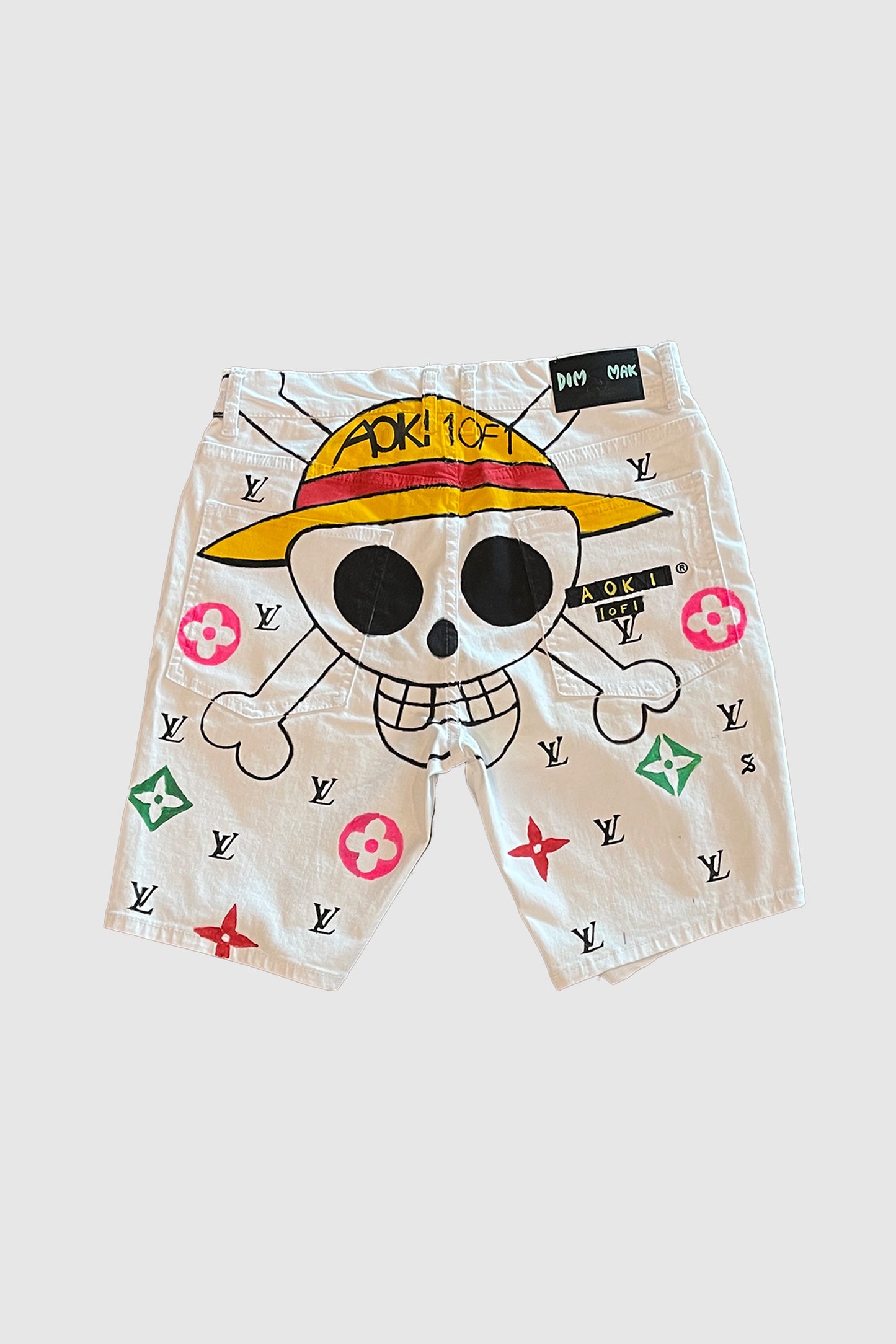 AOKI1OF1 ONE PIECE WHITE DESIGNER SHORTS #973