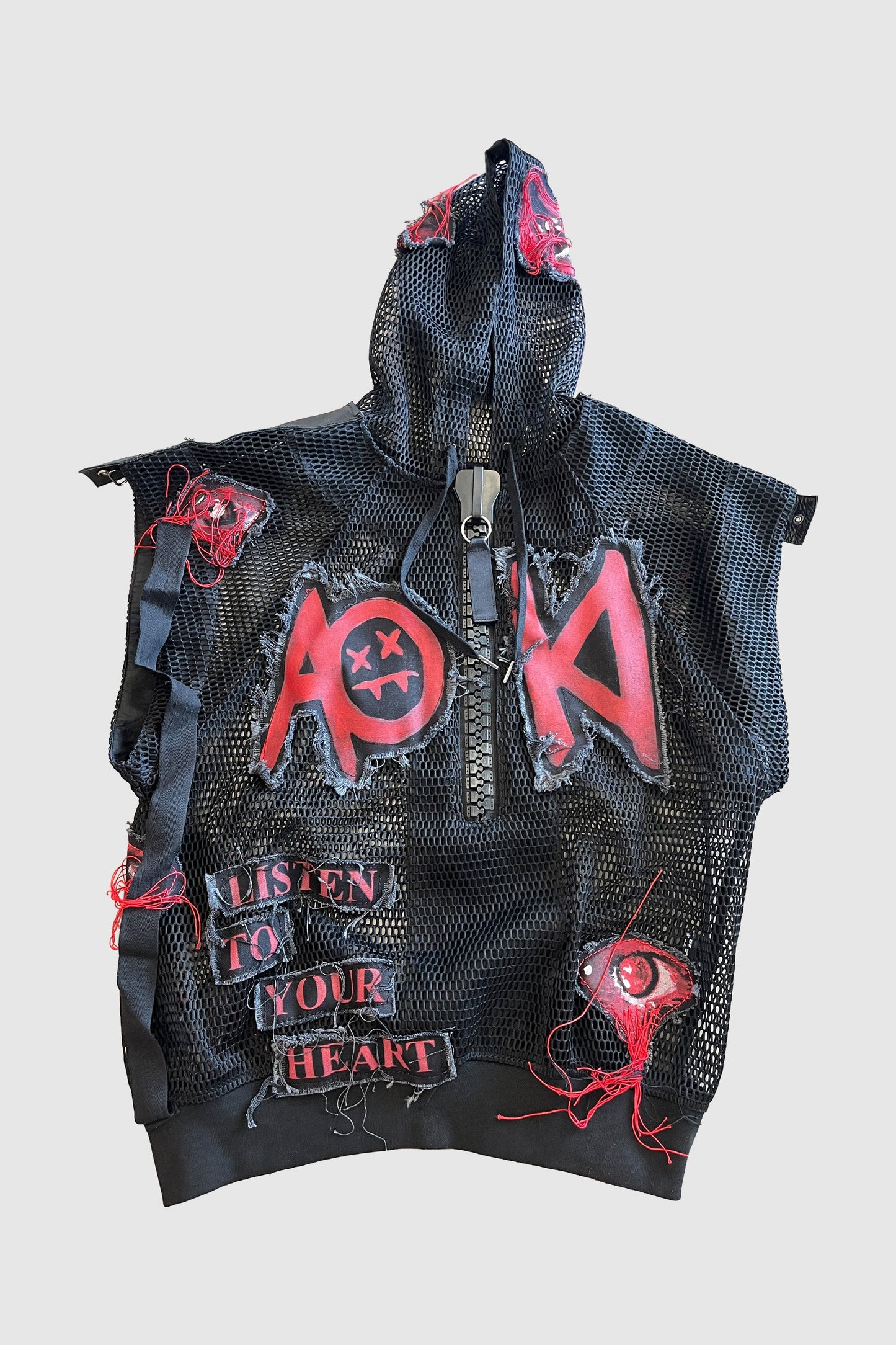 AOKI 1OF1 X DUST OF GODS LISTEN TO YOUR HEART MESH HOODIE #992