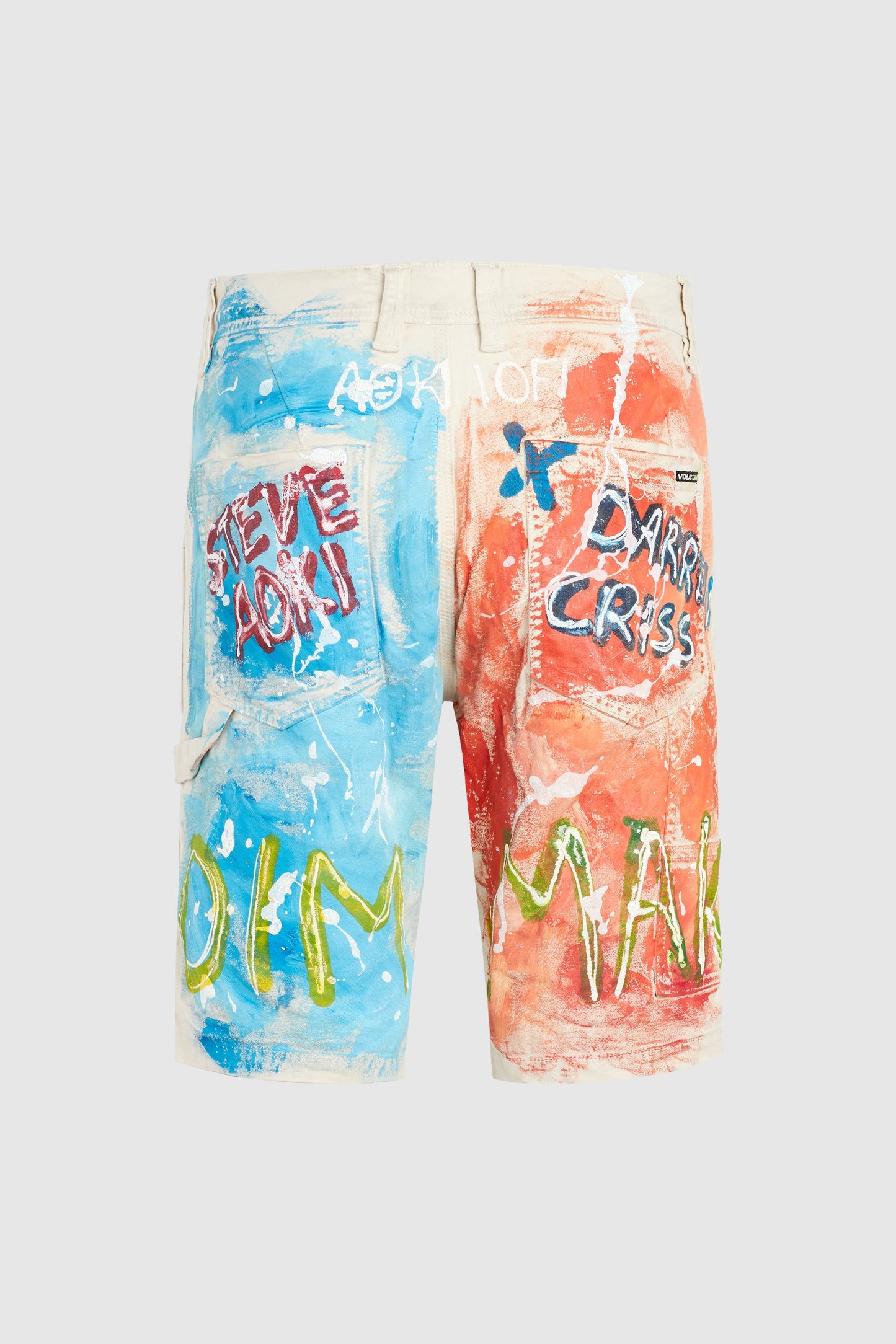 CRASH CREAM SHORT PAINTED IN BLUE AND ORANGE #74