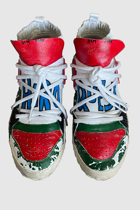 AOKI 1OF1 RED AND GREEN HIROQUEST SNEAKERS #1002