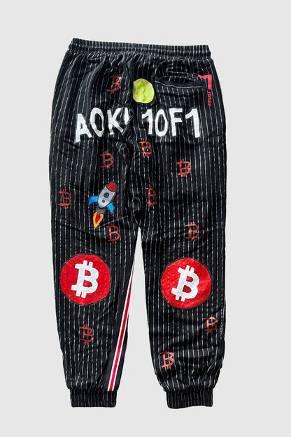 AOKI1OF1 BITCOIN STRIPPED SWEAT PANTS #1009