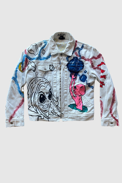 AOKI1OF1 HIROQUEST HYRO LIGHTNING WHITE JEAN JACKET #1013