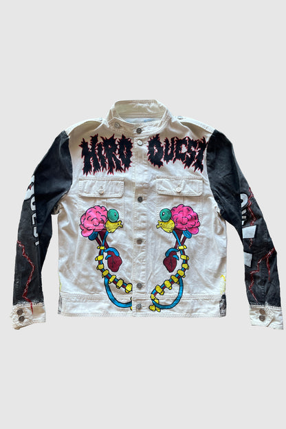 AOKI1OF1 HIROQUEST LOVE BRAINS WHITE JEAN JACKET #1016