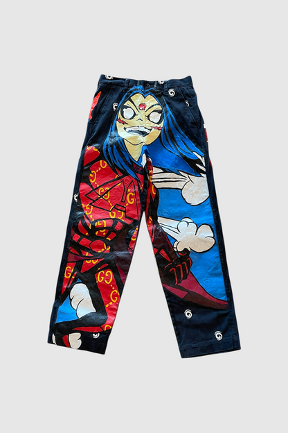AOKI1OF1 HYRO RISES BLACK PANTS #1028