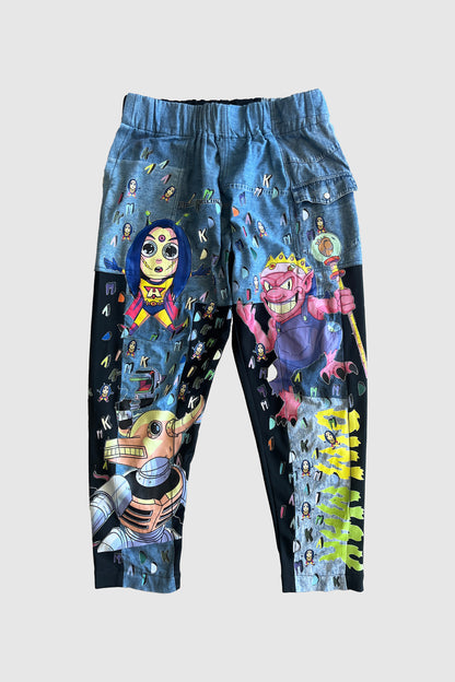 AOKI1OF1 HIROQUEST PATTERNED JEAN JOGGERS #1063