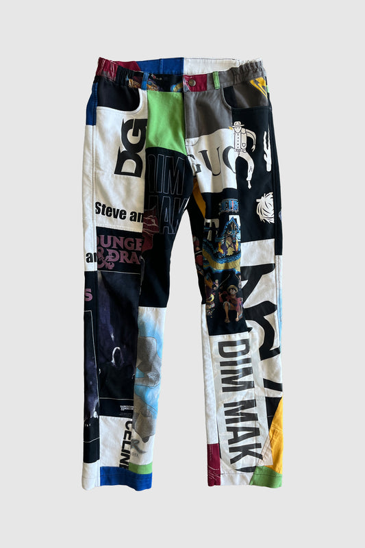 AOKI1OF1 PATCHWORK BUTTON UP PANTS #1079