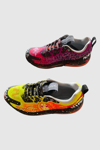 AOKI 1OF1 HIROQUEST YELLOW AND PINK RUNNING SHOES #1165