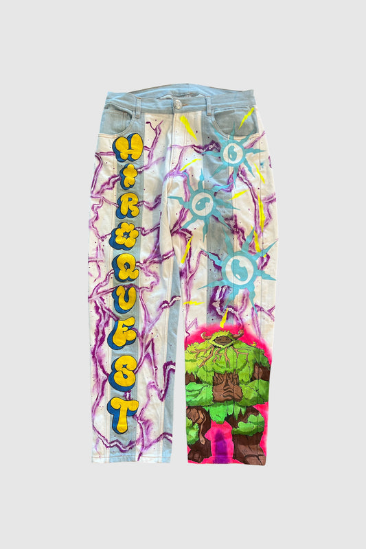 AOKI 1OF1 HIROQUEST BUBBLE LOGO JEAN PANTS #2001