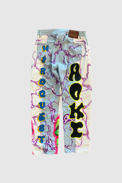 AOKI 1OF1 HIROQUEST BUBBLE LOGO JEAN PANTS #2001