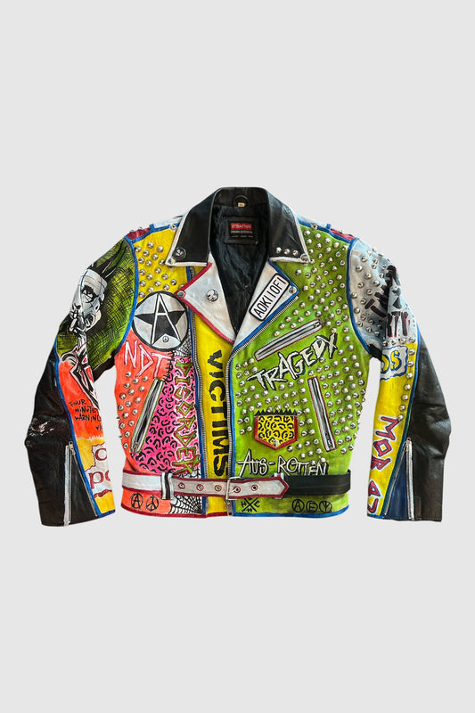 AOKI 1OF1 YOU'RE ALREADY DEAD LEATHER STUDDED JACKET #2016