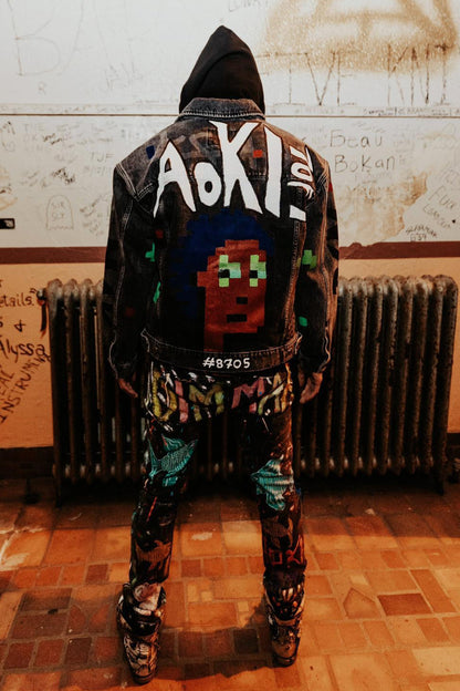 AOKI 1 OF 1 - DIM MAK X SAMURAI AOKI CAT PAINTED JEANS #671