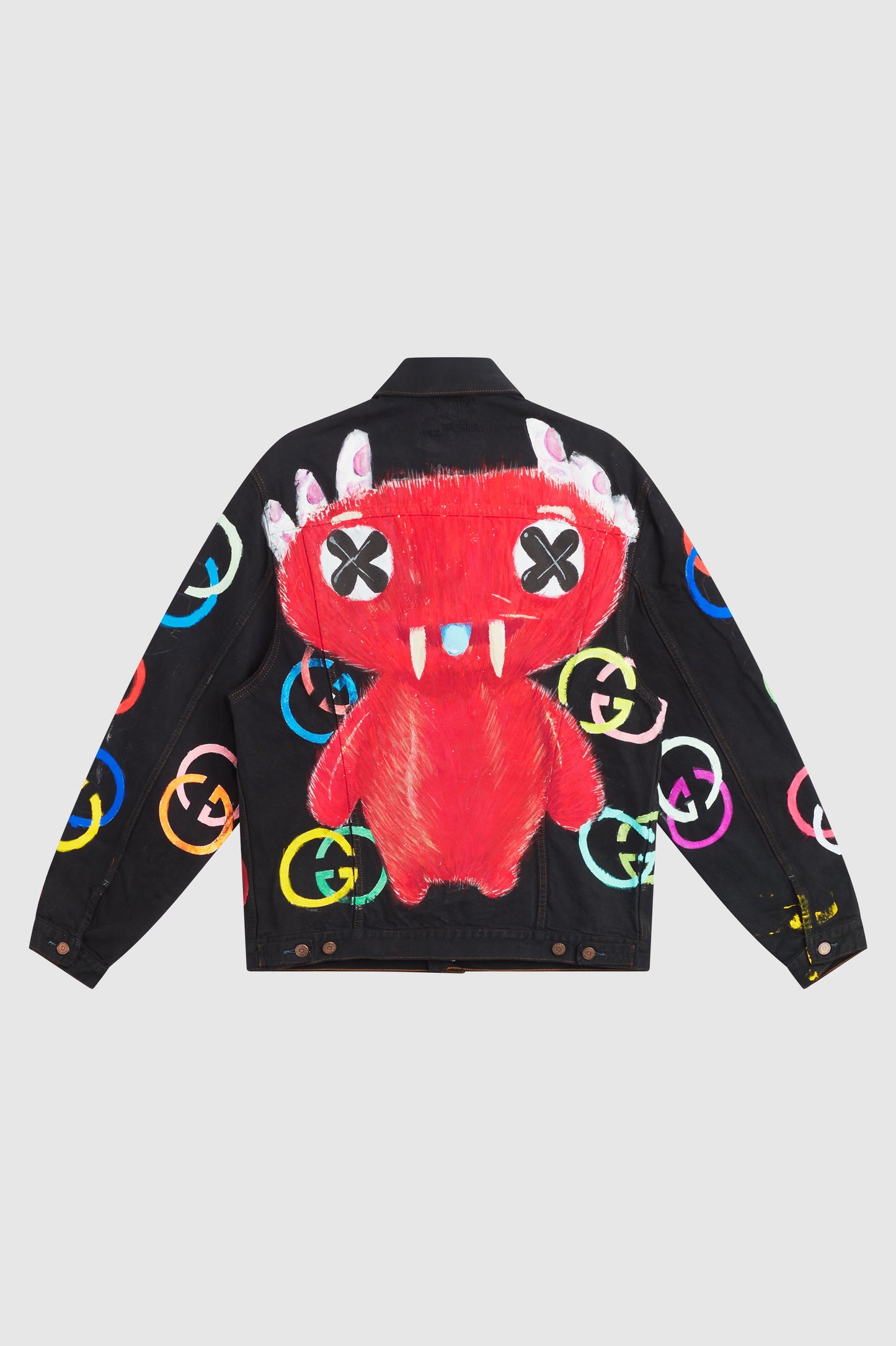 AOKI 1OF1 LOGOS PAINTED CHARACTER X DENIM JACKET #758