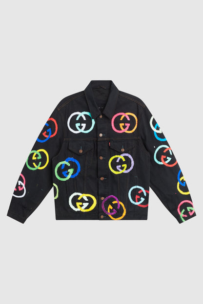 AOKI 1OF1 LOGOS PAINTED CHARACTER X DENIM JACKET #758