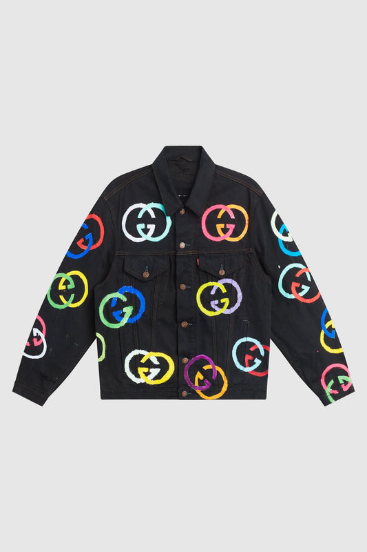 AOKI 1OF1 LOGOS PAINTED CHARACTER X DENIM JACKET #758