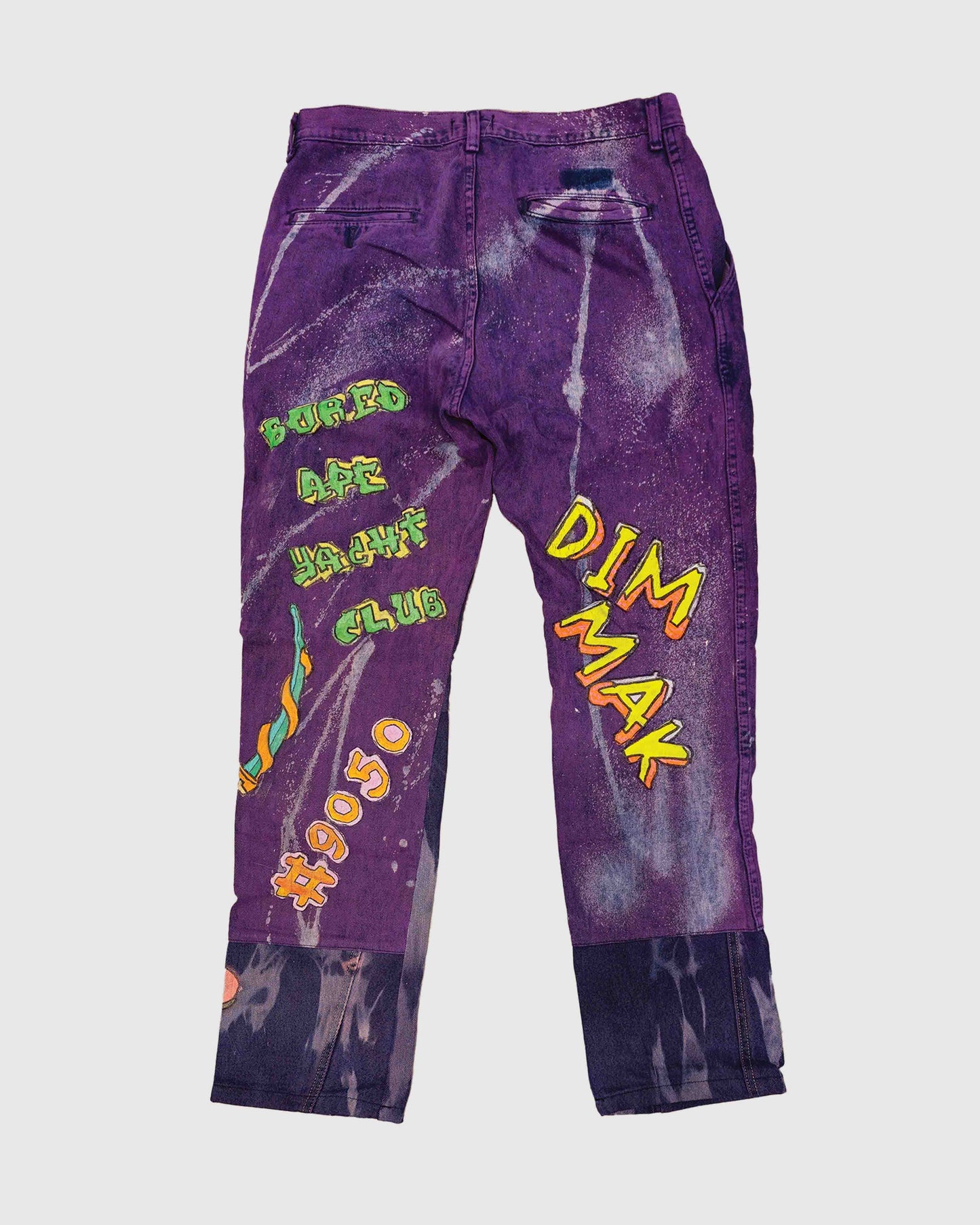 AOKI 1OF1 PURPLE TIE-DYE BORED APE KING JEANS #768