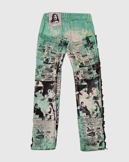 AOKI 1OF1 x DUST OF GODS TEAL TIE-DYE JEANS #769