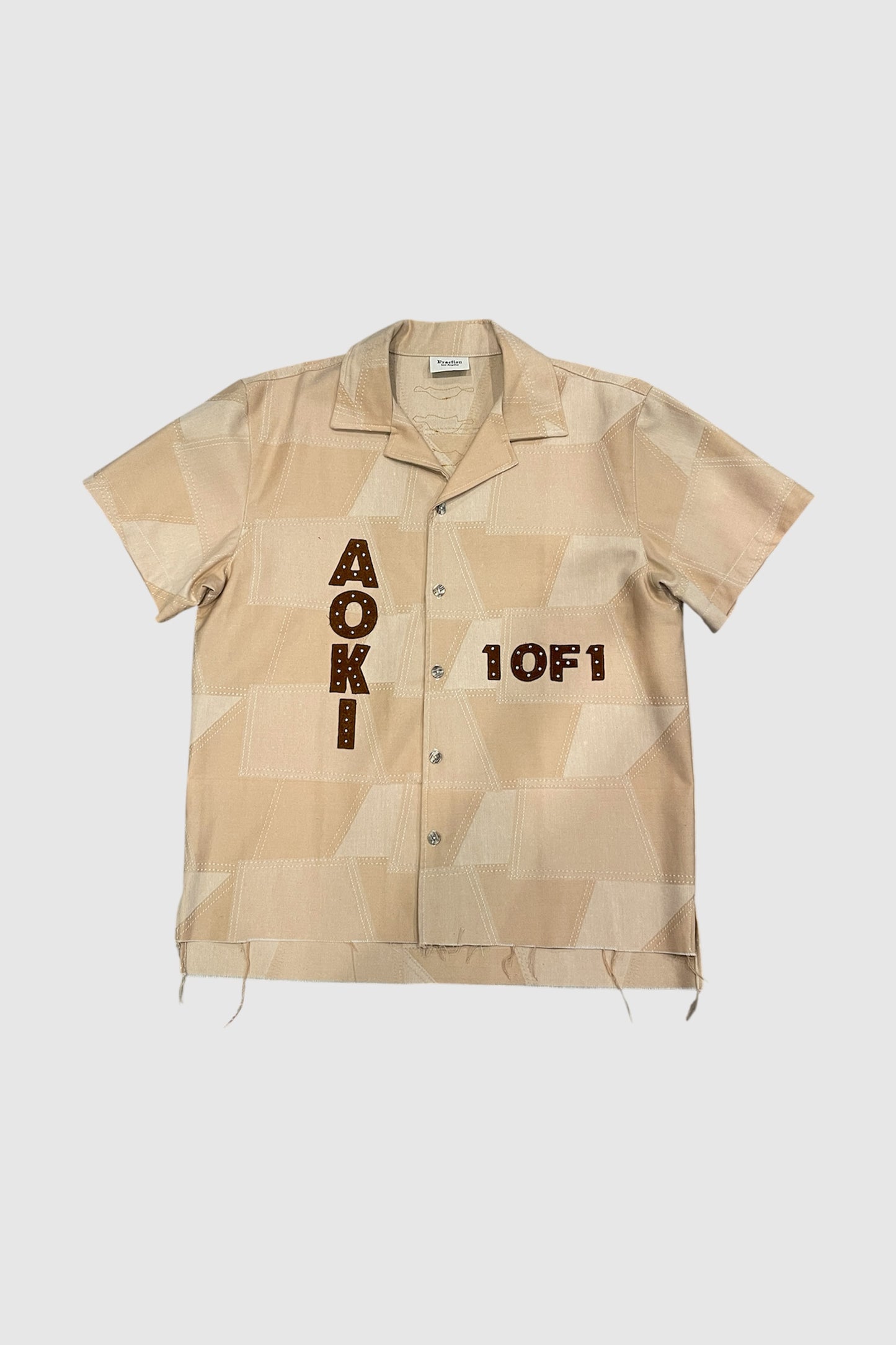AOKI 1OF1 FRACTION OF AOKI TAN BUTTON UP SHIRT #796