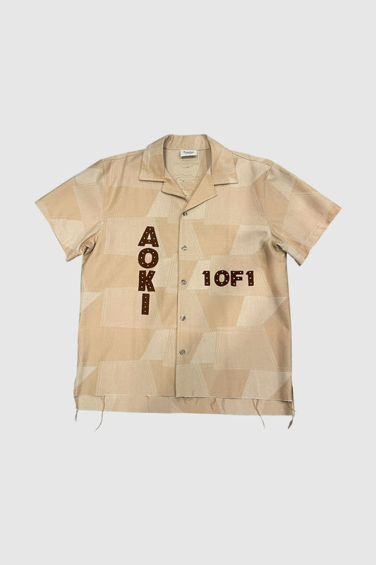 AOKI 1OF1 FRACTION OF AOKI TAN BUTTON UP SHIRT #796