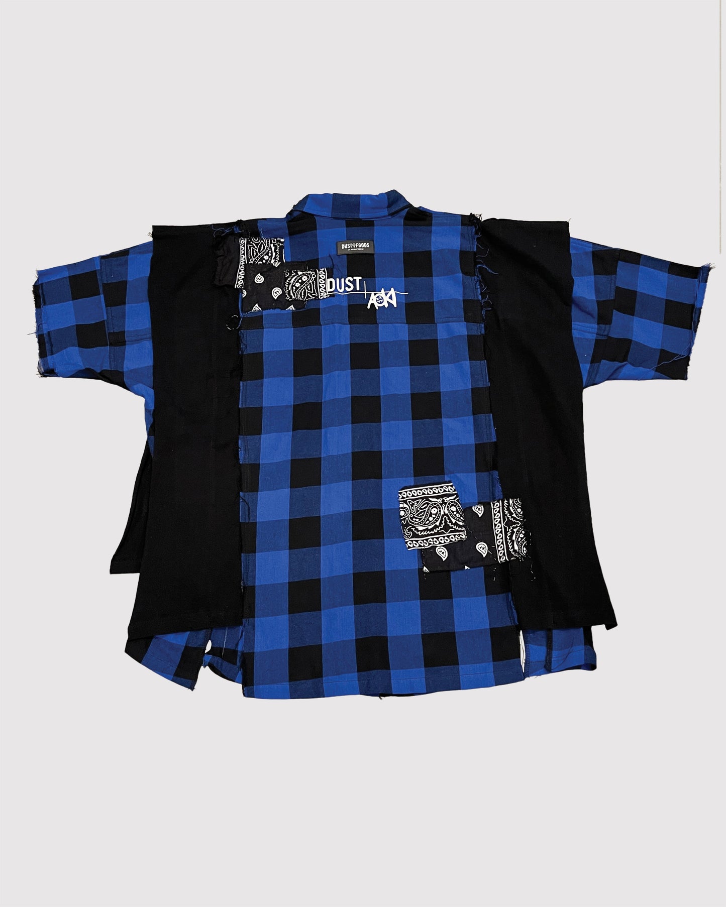 AOKI 1OF1 DUST OF GODS X AOKI 1OF1 BLUE PLAID BUTTON UP SHIRT  #804