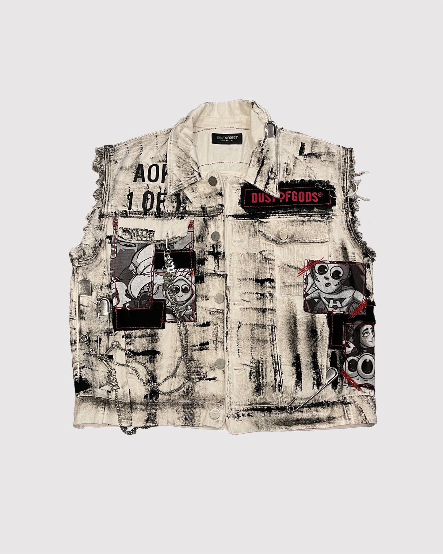 AOKI 1OF1 X DUST OF GODS WHITE JEAN HIROQUEST VEST #815