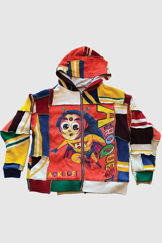 AOKI 1OF1 HIROQUEST PATCHWORK ZIP UP HOODIE #852