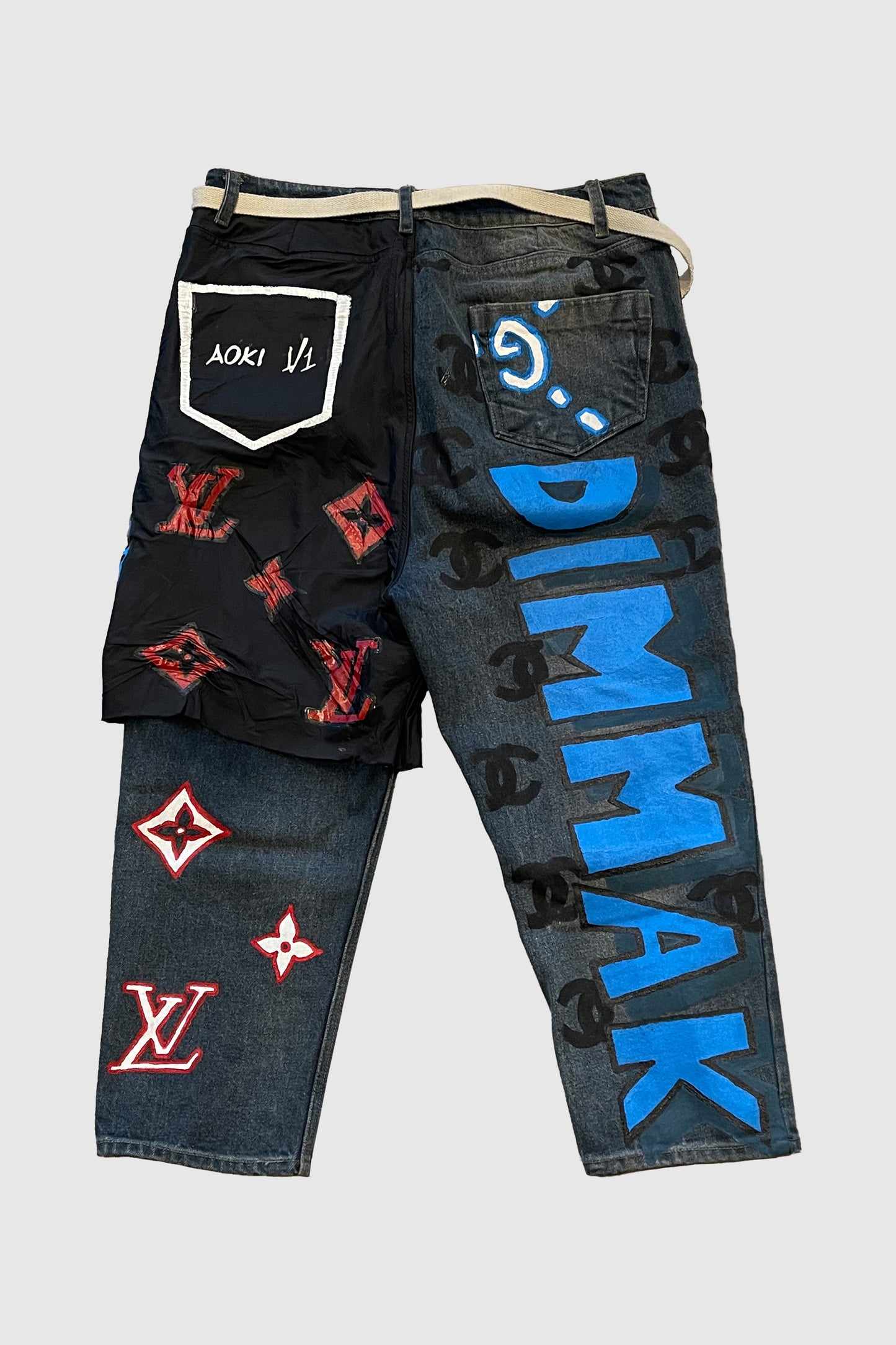 AOKI 1OF1 COOL CATS DESIGNER HALF SHORT JEANS #860