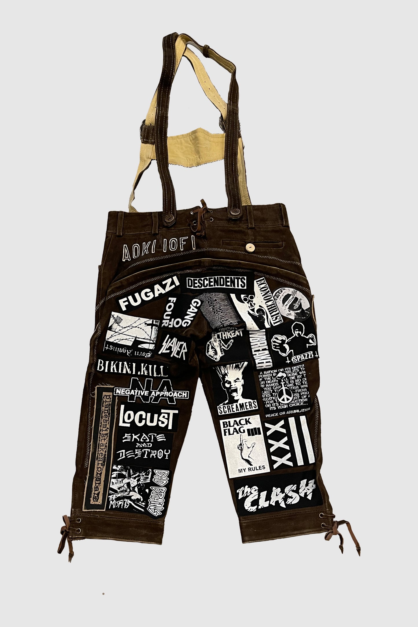 AOKI1OF1 DIMMAK BROWN PUNK PATCH OVERALLS #869