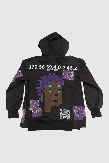 AOKI1OF1 X DUST OF GODS CRYPTO PUNK PURPLE PATCH HOODIE #880