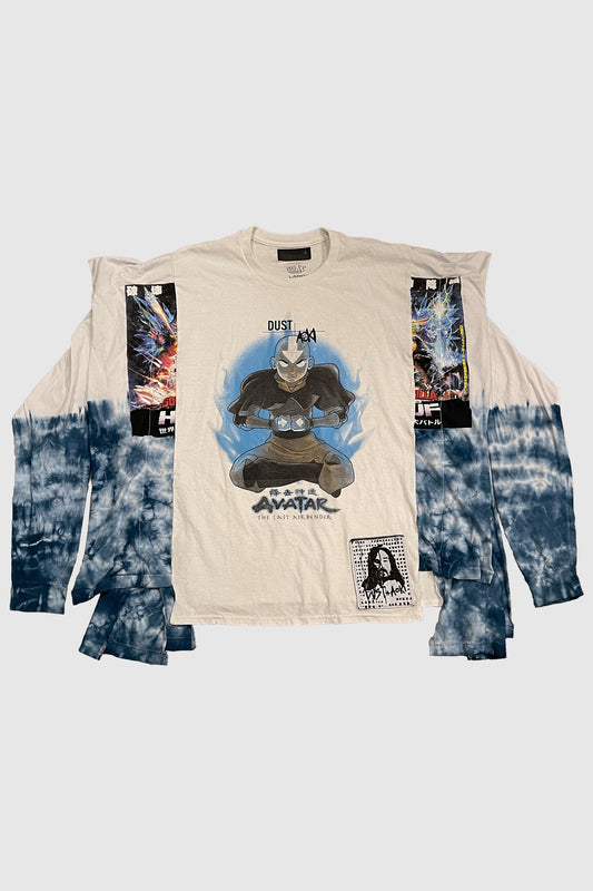 AOKI 1OF1 X DUST OF GODS ATLA BLUE TIE DYE LONG SLEEVE SHIRT #893