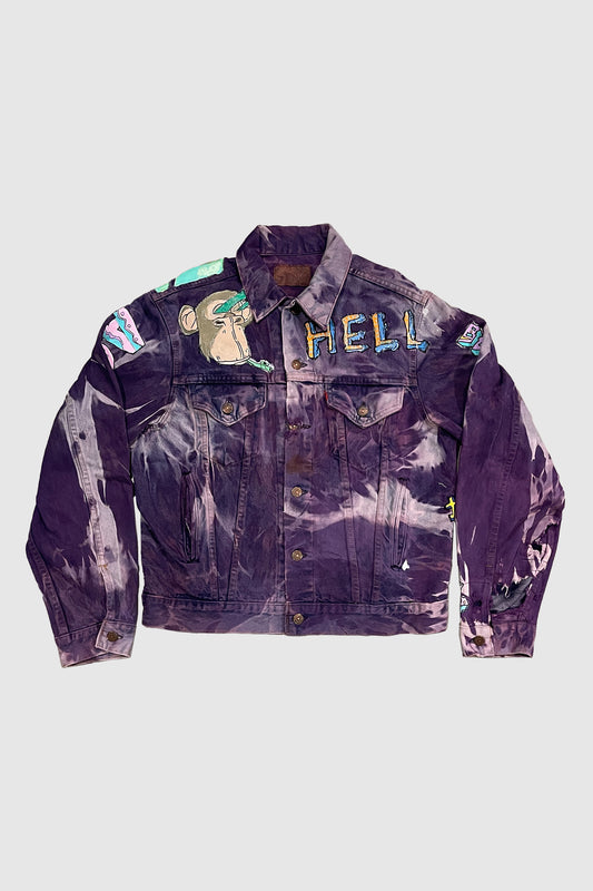 AOKI1OF1 BAYC 118 PURPLE TIE DYE JEAN JACKET #903