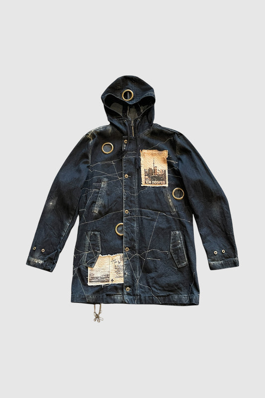 AOKI1OF1 X DUST OF GODS TRAVEL PATCHES HOODED JEAN JACKET #934